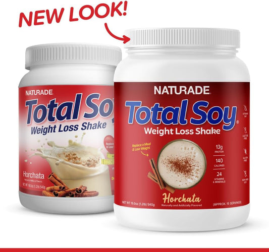 Naturade Total Soy Protein Powder - 13G Plant Protein & 140 Calories Per Serving - Zero Trans Fat - Non-Gmo Soy - Lactose & Gluten Free - Horchata (15 Servings)