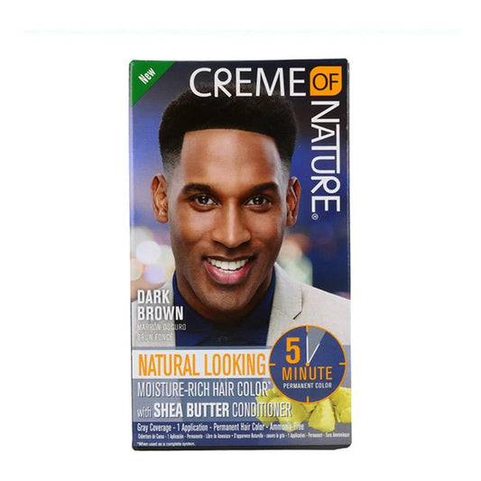 Creme of Nature Natural Looking Moisture-Rich Color with Shea Butter Conditioner, Dark Brown, 1 Application : Chemical Hair Dyes : Beauty & Personal Care