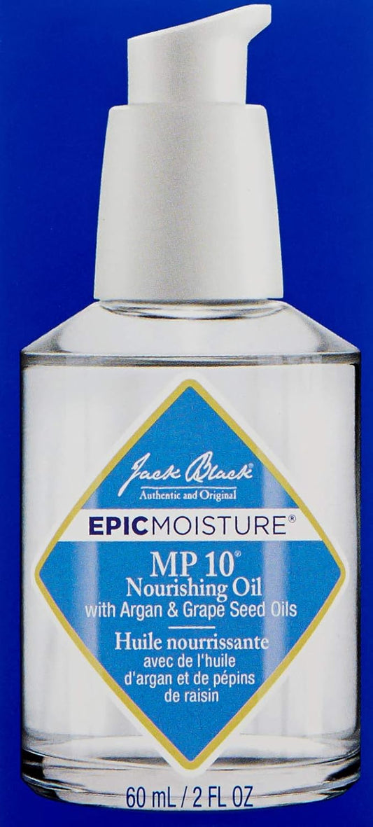 Jack Black Mp 10 Nourishing Oil, 2 Fl Oz – Body Oil After Shower, Oil For Hair, Face Oil For Dry Skin, Multi-Purpose Moisturizing Body Oil, Hair Care Products