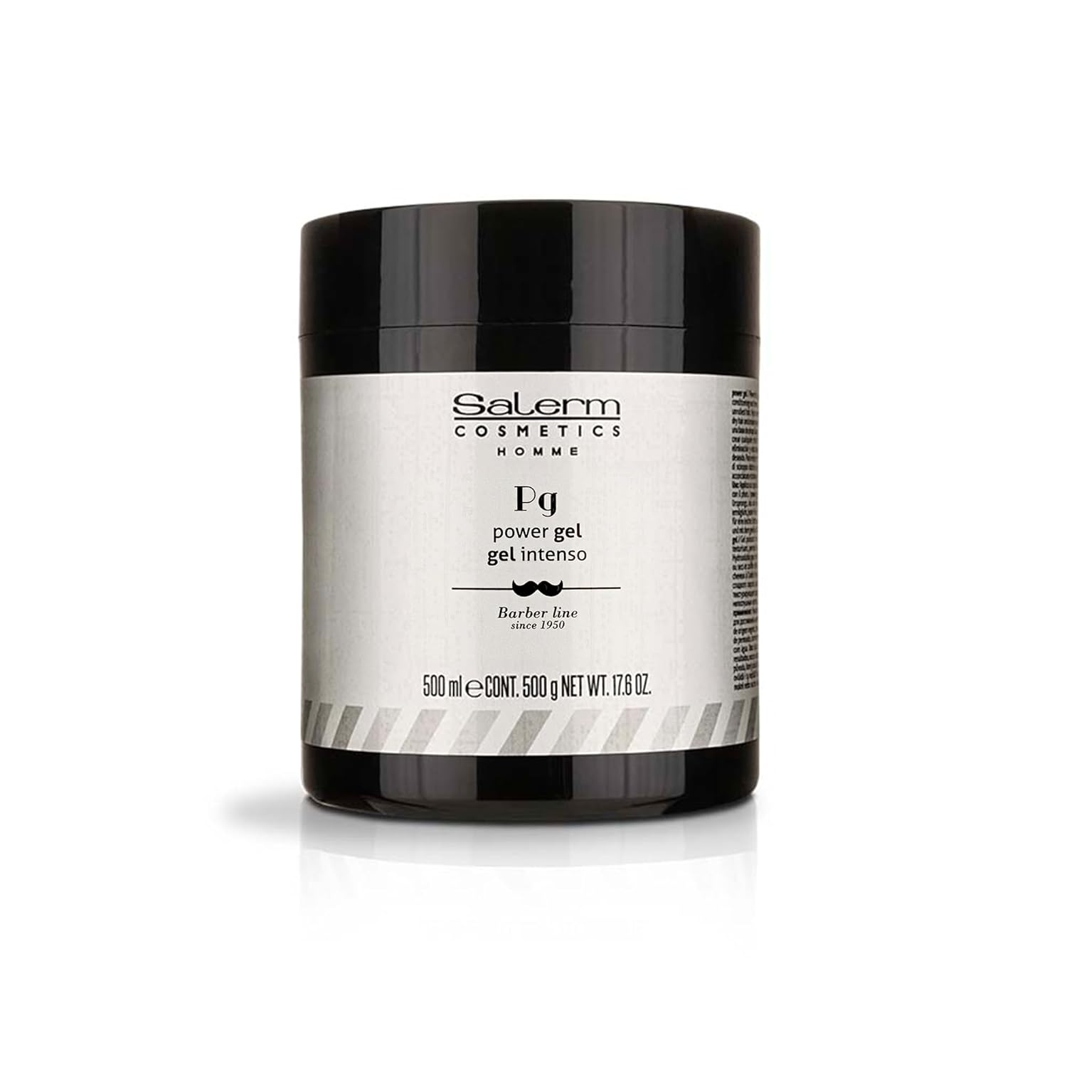 Salerm - Men'S Hair Styling Gel - Homme Barber Line - 500 Ml - Intense Hold Blue Gel - Hydrating And Texturizing - Keeps Hair Styled Longer - Alcohol-Free Formula