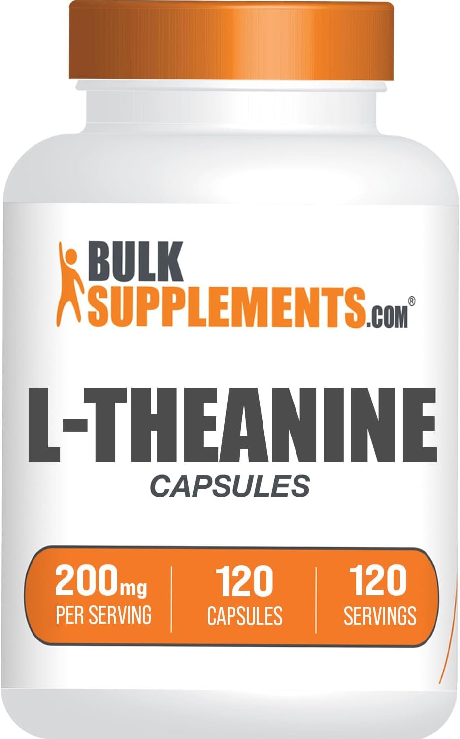 BULKSUPPLEMENTS.COM L-Theanine Capsules - L-Theanine Supplement, L-Theanine 200mg, Theanine Pills - Amino Amino Supplement, Gluten Free - 1 Theanine Capsule per Serving, 120 Capsules