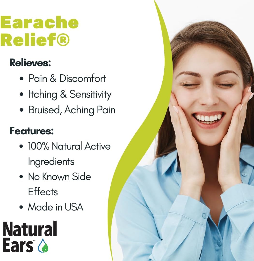 The Relief Products Earache Relief - 100% Natural Active Ingredients - Soothes Discomfort, Itching, Aching, And Sensitivity - Fast Dissolve Tablets - 70Ct