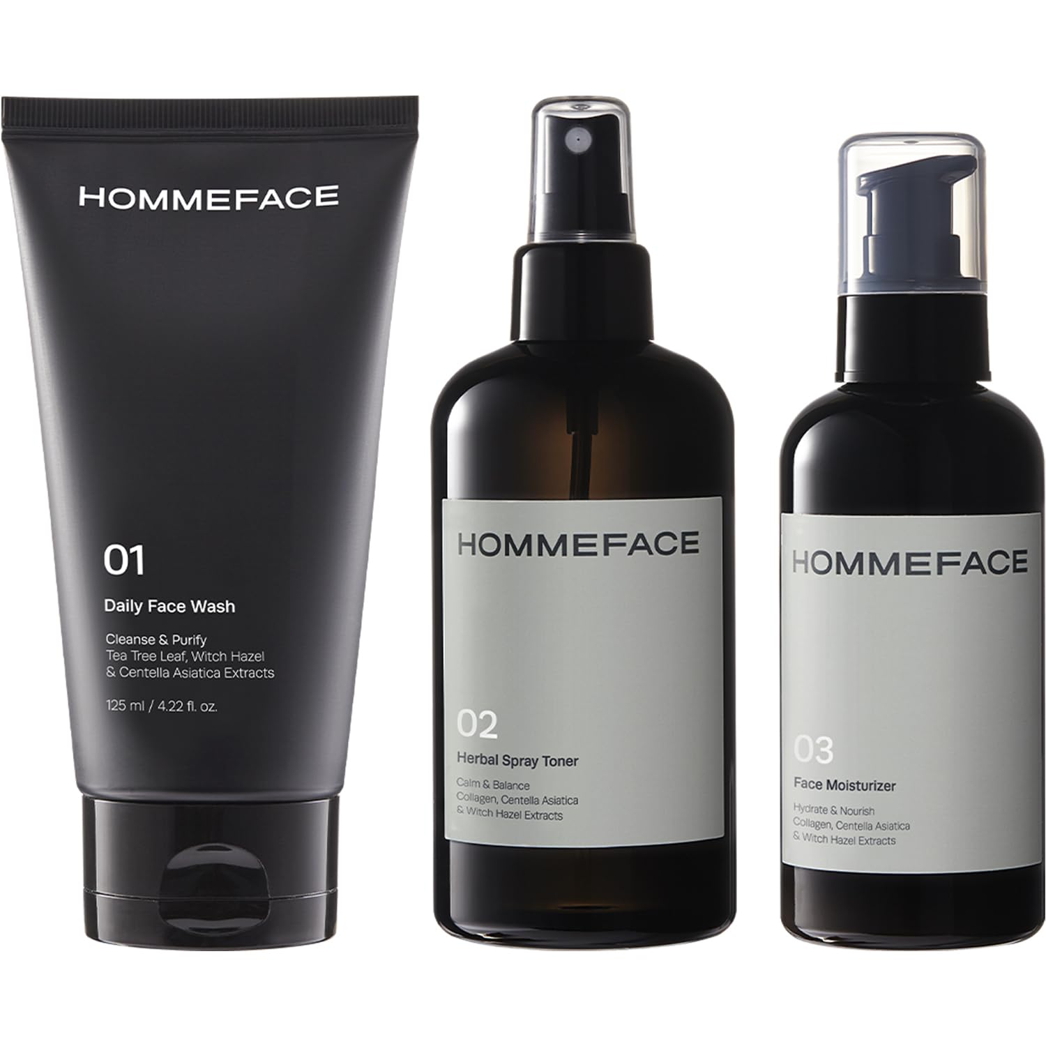 Hommeface Daily Trio Skin Care Set For Men, 3-Step Routine