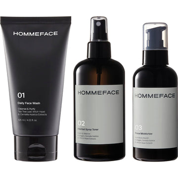Hommeface Daily Trio Skin Care Set For Men, 3-Step Routine