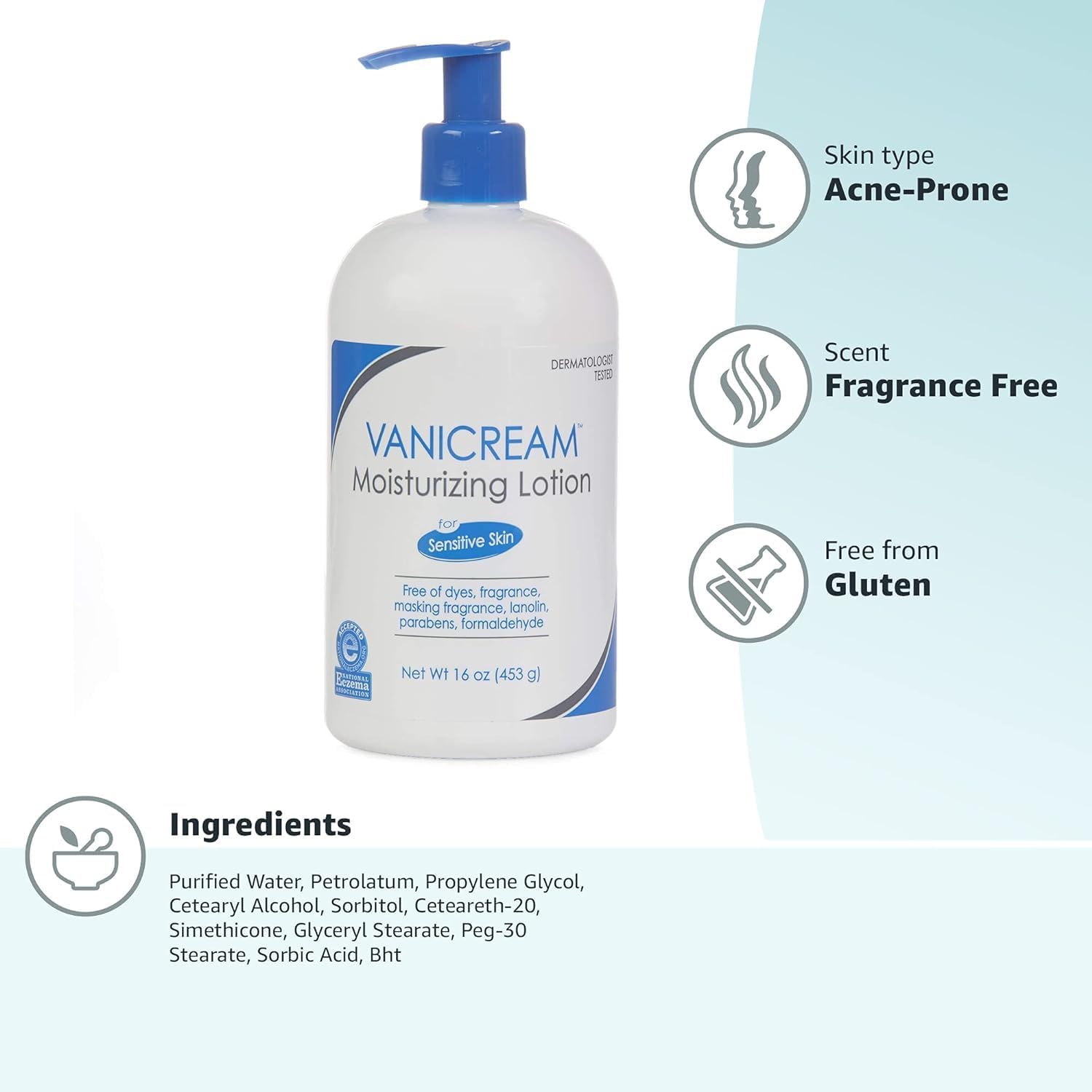 Vanicream Shampoo - 12 Oz & Moisturizing Lotion with Pump - 16 Oz : Beauty & Personal Care