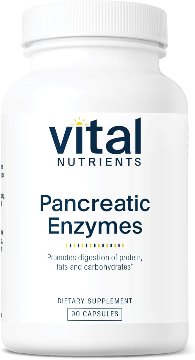 Vital Nutrients Pancreatic Enzymes 1000Mg (Full Strength) | Pancreatin Digestion Supplement With Protease, Amylase & Lipase | Digestive Enzymes | Gluten, Dairy, And Soy Free | 90 Capsules