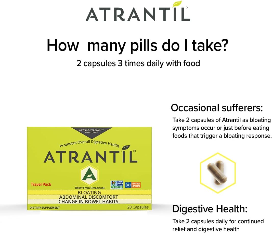 Atrantil Travel Pack (20 Count): Bloating, Abdominal Discomfort, and Change in Bowel Habits : Health & Household