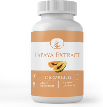 Pure Original Ingredients Papaya Extract, Always Pure, No Additives Or Fillers, Lab Verified (100 Capsules)