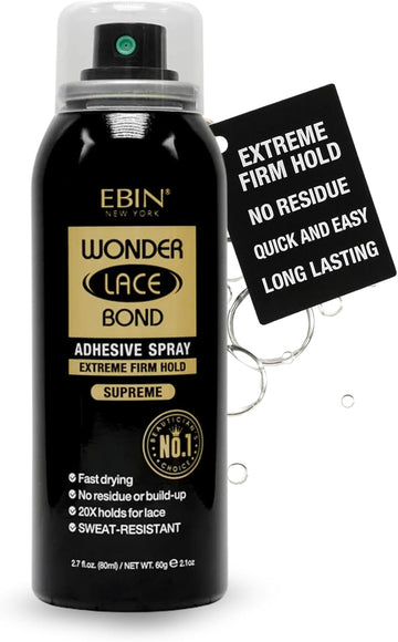Ebin Wonder Lace Bond Spray (180Ml, Extra Mega Hold (Original))