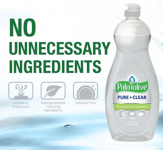 Palmolive Ultra Liquid Dish Soap, Pure and Clear, 4 Count