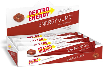 Dextro Energy I Energy Gums | Cola + Caffeine I Pocket Size Energy On The Go | For Active Lifestyle| Good Taste I Vegan I 8 X 45 G