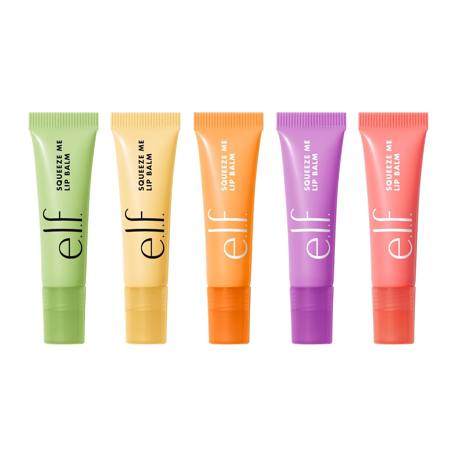 e.l.f. Squeeze Me Lip Balm, Set of 5, Includes Strawberry, Vanilla Frosting, Peach, Grape & Honeydew : Beauty & Personal Care