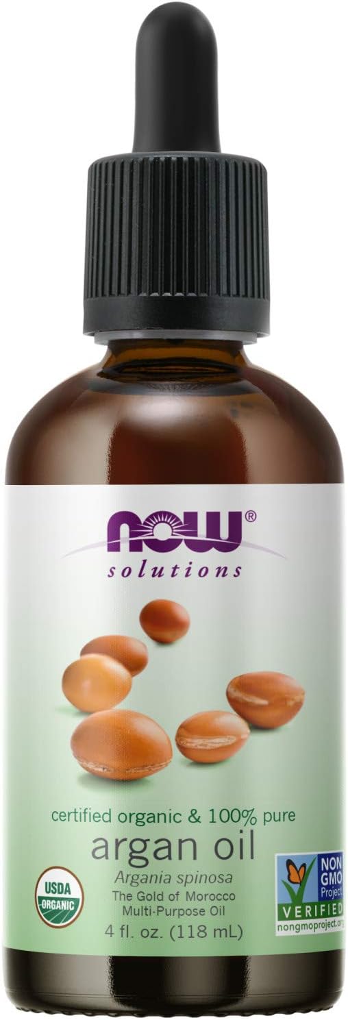 NOW Solutions, Organic Argan Oil, Certified Organic and 100% Pure, "Gold of Morocco" Multi-Purpose Oil, 4-