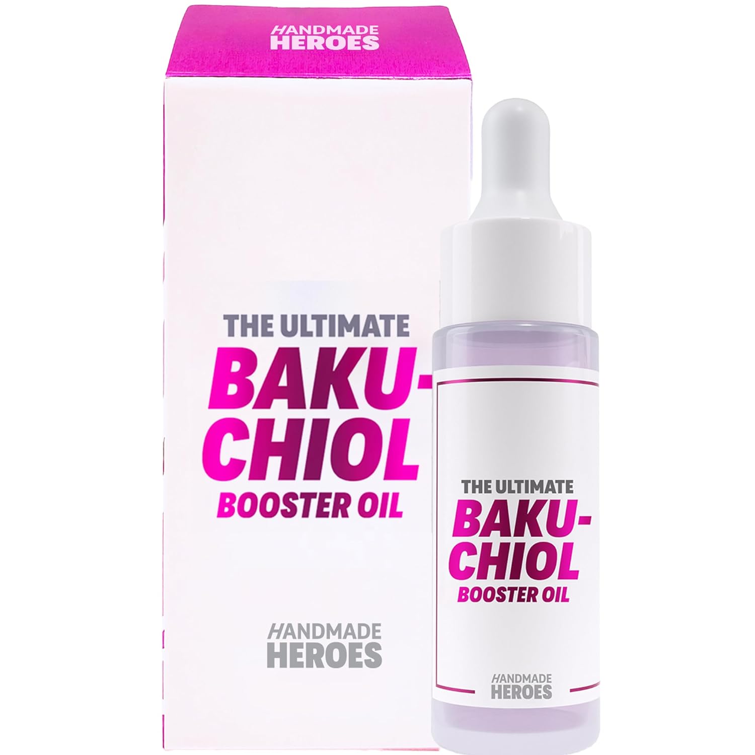 Handmade Heroes 2% Bakuchiol Oil with Sugarcane Squalane, All Natural Retinol Alternative Facial Oil For Radiant and Line Smoothing, 10ml Travel size skincare