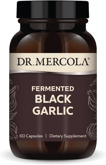 Dr. Mercola Fermented Black Garlic, 30 Servings (60 Capsules), Dietary Supplement, Supports Immune And Blood Pressure Health, Non Gmo