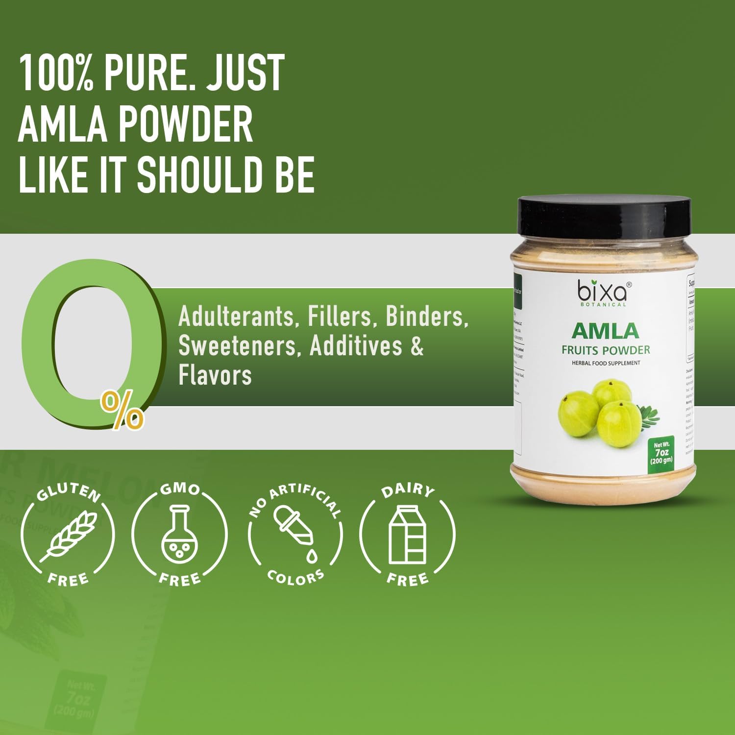 Bixa Botanical | Amalaki Amla Berries Powder | Indian Gooseberry | Rich In Natural Vitamin C | Non Gmo | Gluten Free | No Preservatives | Skin Glow And Hair Strength Support | 7 Oz 200 G : Health & Household