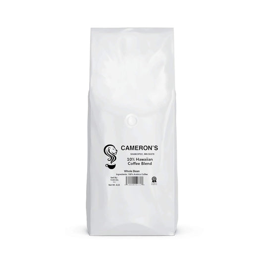 Cameron's Coffee Roasted Whole Bean Coffee, 10% Hawaiian Coffee Blend, 4 Pound , (Pack of 1)