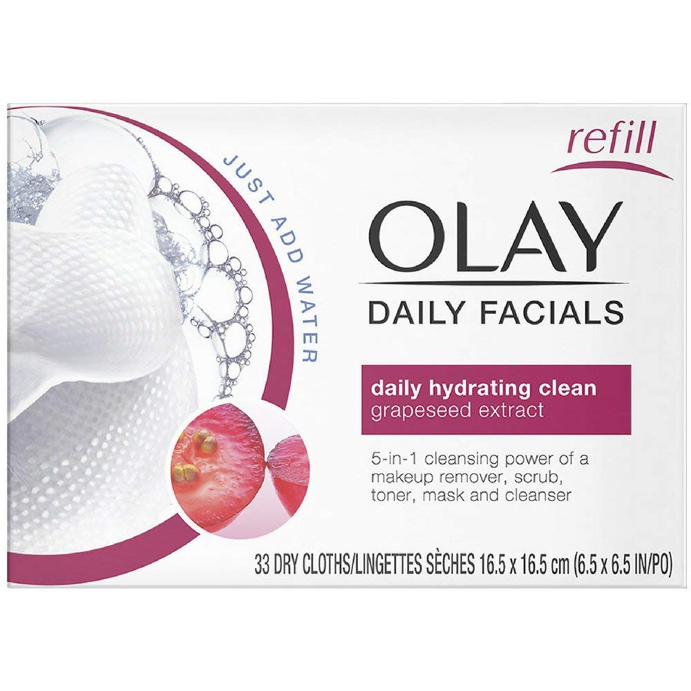 Olay 2-In-1 Normal Daily Facial Cloths, 33-Count (Pack Of 2)