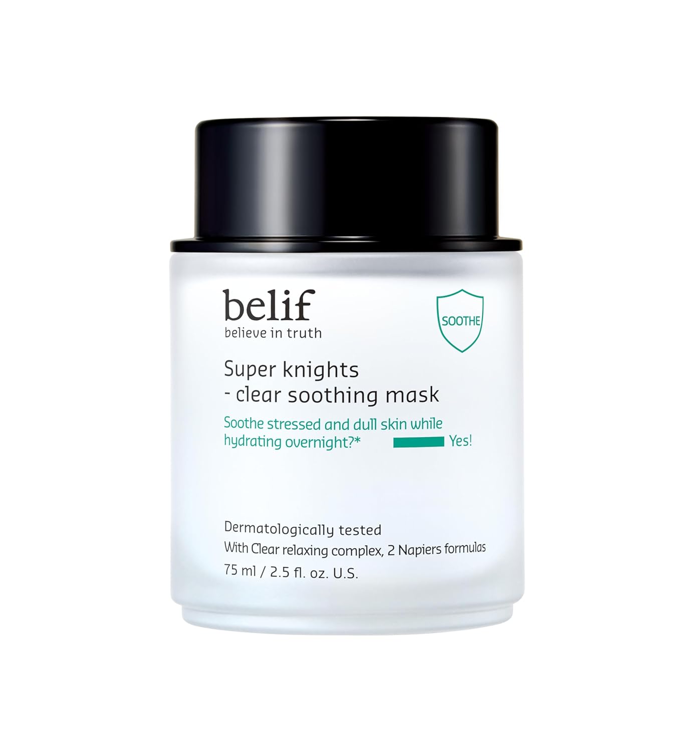Belif Super Knight Clear Soothing Mask, Overnight Hydrating Face Mask, Lightweight, Cooling & Antioxidant-Rich, Squalane, No Wash Off & No Sticky Residue, Korean Skin Care