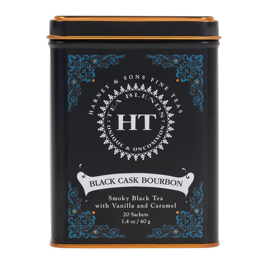 Harney & Sons Black Cask Bourbon Tea, 20 Sachets Of Smoky Black Tea With Light Caramel Flavors