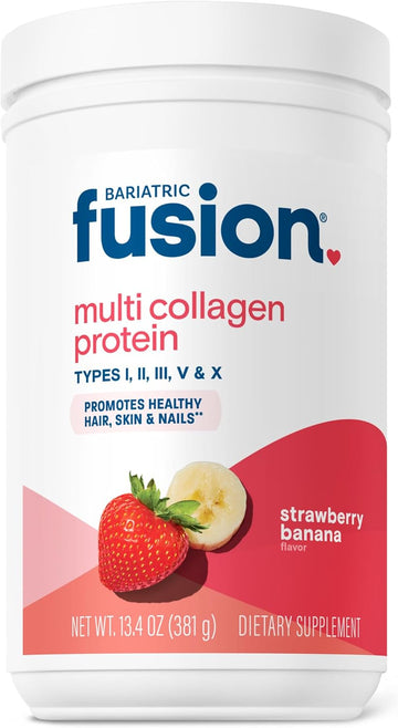 Bariatric Fusion Unflavored Multi Collagen Protein Powder | Hydrolyzed Collagen Peptides Powder Plus Joint Support Complex Of Msm And Glucosamine | Type 2 | Dairy, Gluten & Soy Free | 30 Servings