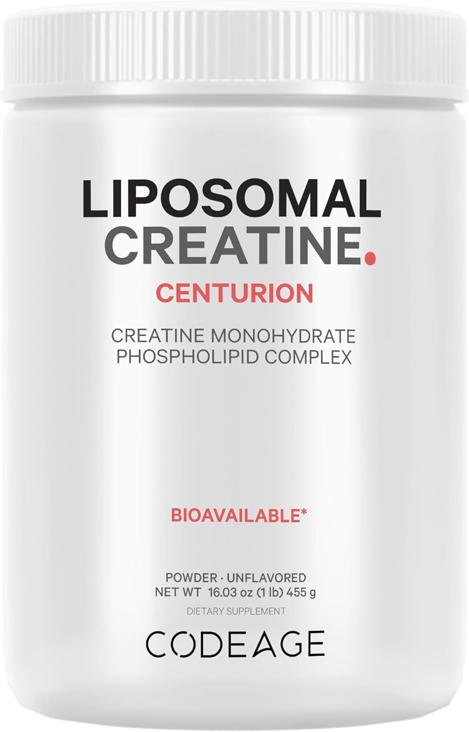 Codeage Liposomal Creatine Monohydrate Powder Supplement, Pure Creatine 5000Mg 3-Month Supply, Unflavored , Micronized, Creatinine Sports Muscles, Keto-Friendly - 90 Servings