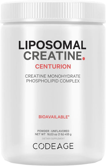 Codeage Liposomal Creatine Monohydrate Powder Supplement, Pure Creatine 5000Mg 3-Month Supply, Unflavored , Micronized, Creatinine Sports Muscles, Keto-Friendly - 90 Servings