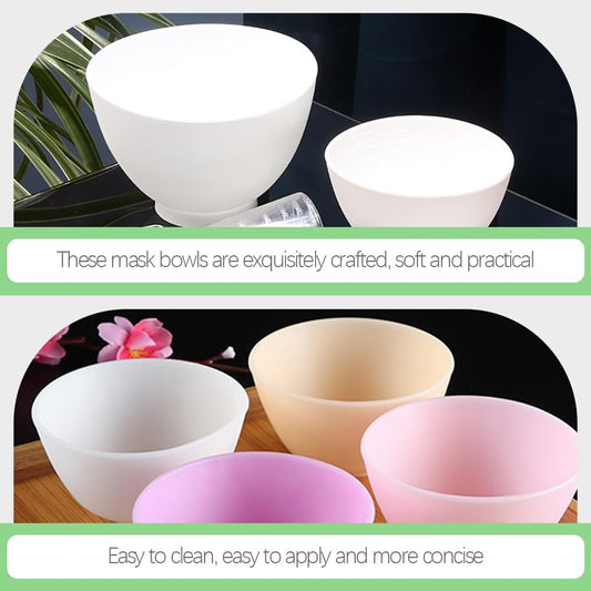 5Pcs Silicone Mask Bowl Silicone Facial Mask Mixing Bowl Facial Mask Diy Bowl Facial Supplies Skin Care Containers Anti-Fall Silicone Bowls Snack Bowls Facial Mask Making Major Set