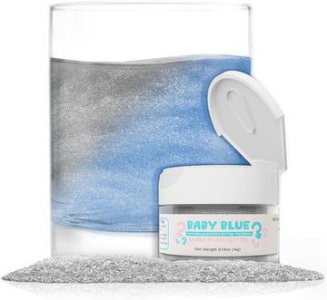 Brew Glitter - Baby Blue Gender Reveal (4G 1X Shaker Jar) | Color Changing Edible Drink Glitter Created For Cocktails, Beer, Wine, Soda, Tea, Lemonade, Juice, Garnish, & Any Other Beverage