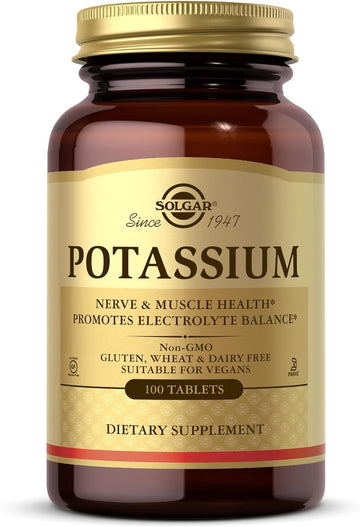 Solgar Potassium - 100 Tablets - Nerve & Muscle Health, Promotes Elect