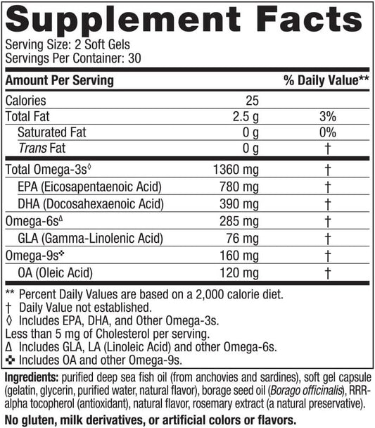 Nordic Naturals Complete Omega Xtra, Lemon - 60 Soft Gels - 1360 mg Om