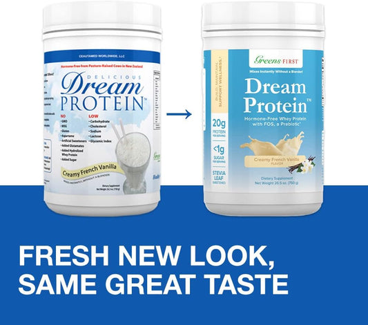 Greens First Dream Whey Protein Powder, Creamy French Vanilla, 30 Serv