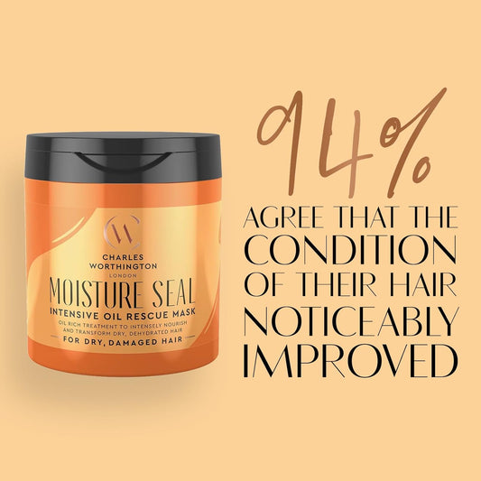 Charles Worthington Moisture Seal Intensive Oil Rescue Nourishing And Moisturising Hair Masque For Dry Hair, Treatment For Frizzy Hair, 160 Ml