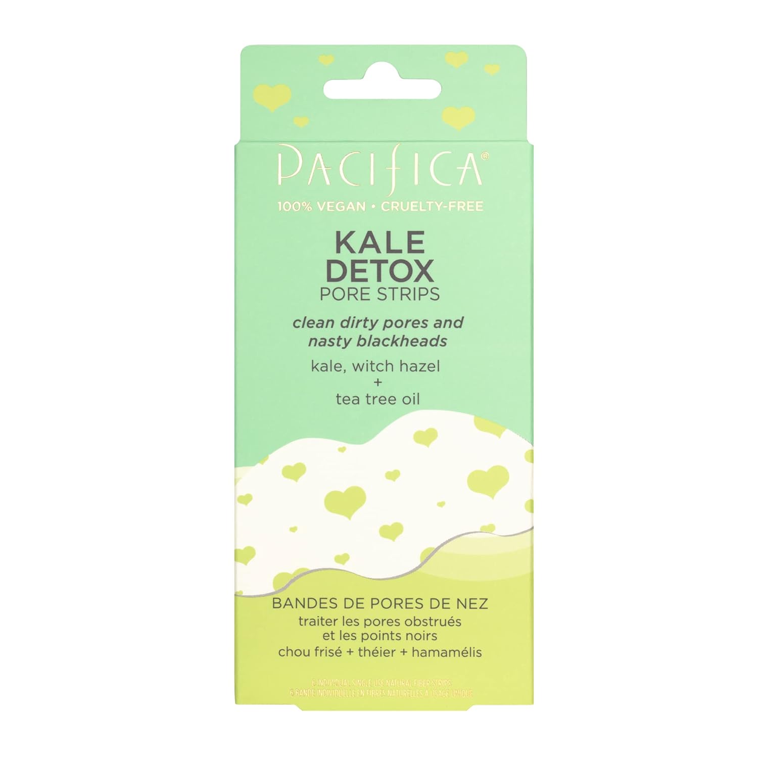 Pacifica Beauty, Kale Detox Nose Pore Strip, Blackhead Remover for Face, Pore Cleaner, Pore Cleansing Strips, Witch Hazel, Tea Tree Oil, Deep Cleaning, Clogged Pores, Skincare, Vegan & Cruelty Free