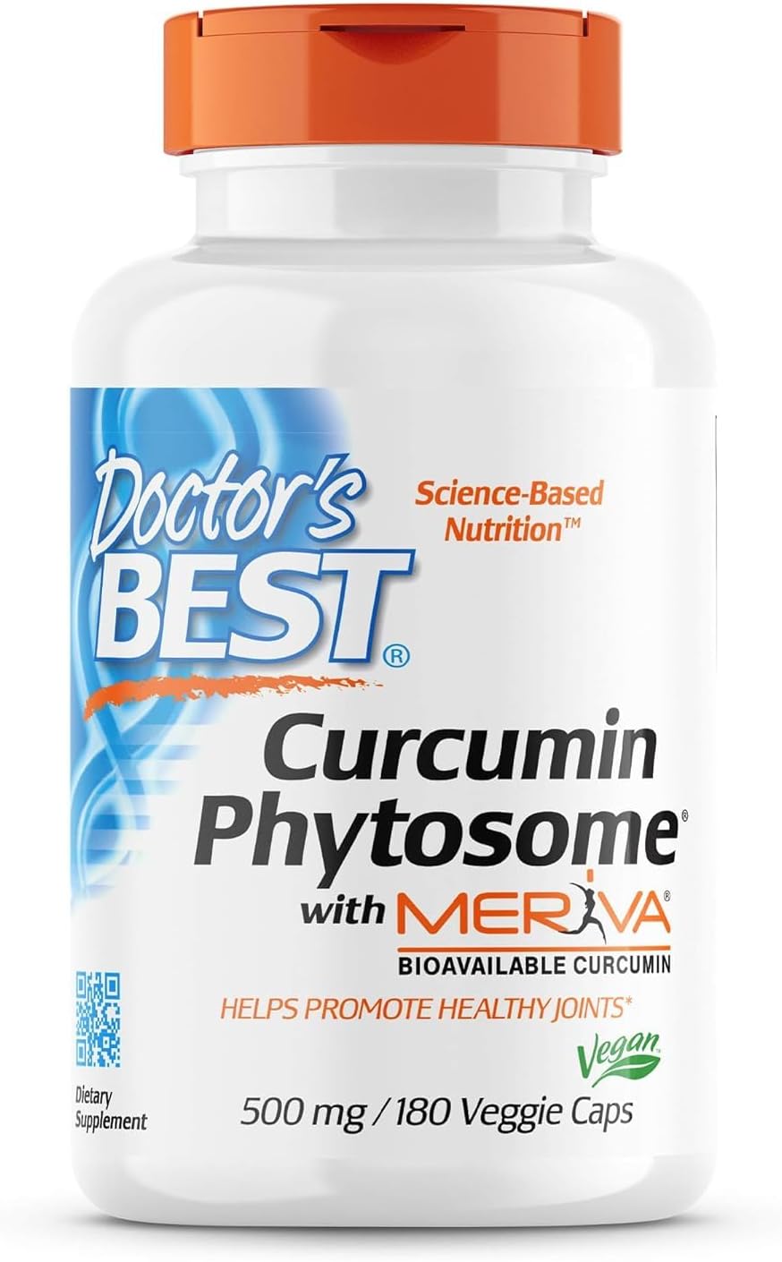 Doctor'S Best Curcumin Phytosome With Meriva, Non-Gmo, Vegan, Gluten Free, Soy Free, Joint Support, 500 Mg 180 Veggie Caps (Drb-00230) (Packing May Vary)