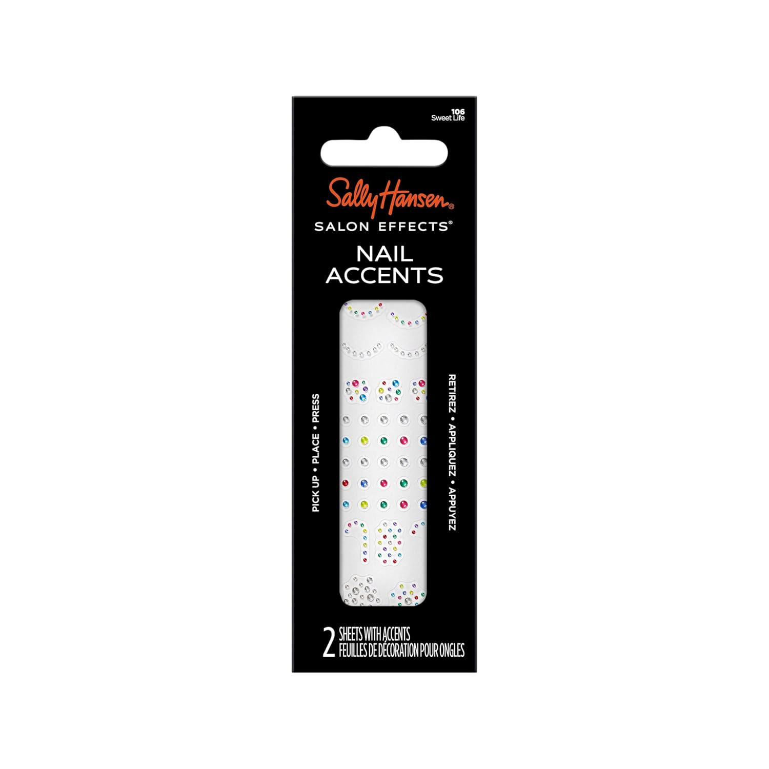 Sally Hansen Salon Effects Nail Accents, Sweet Life, Nail Art Decals, Easy To Use, No Commitment, Use On Nail Polish Or Bare Nails, Mix And Match