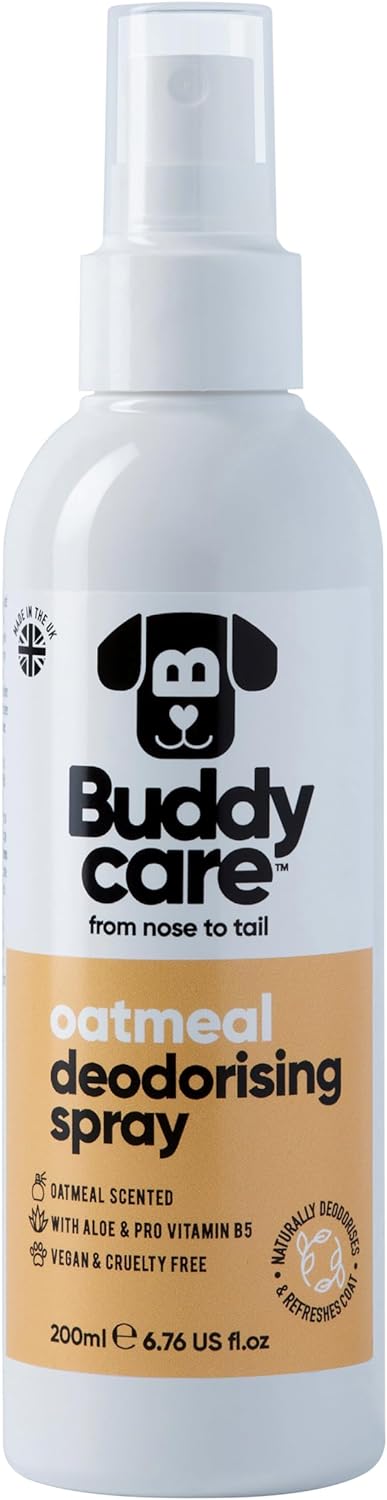 Buddycare Dog Deodorising Spray - Deodorising Spray for Dogs - With Aloe Vera and Pro Vitamin B5 (Oatmeal, 200ml)B76005