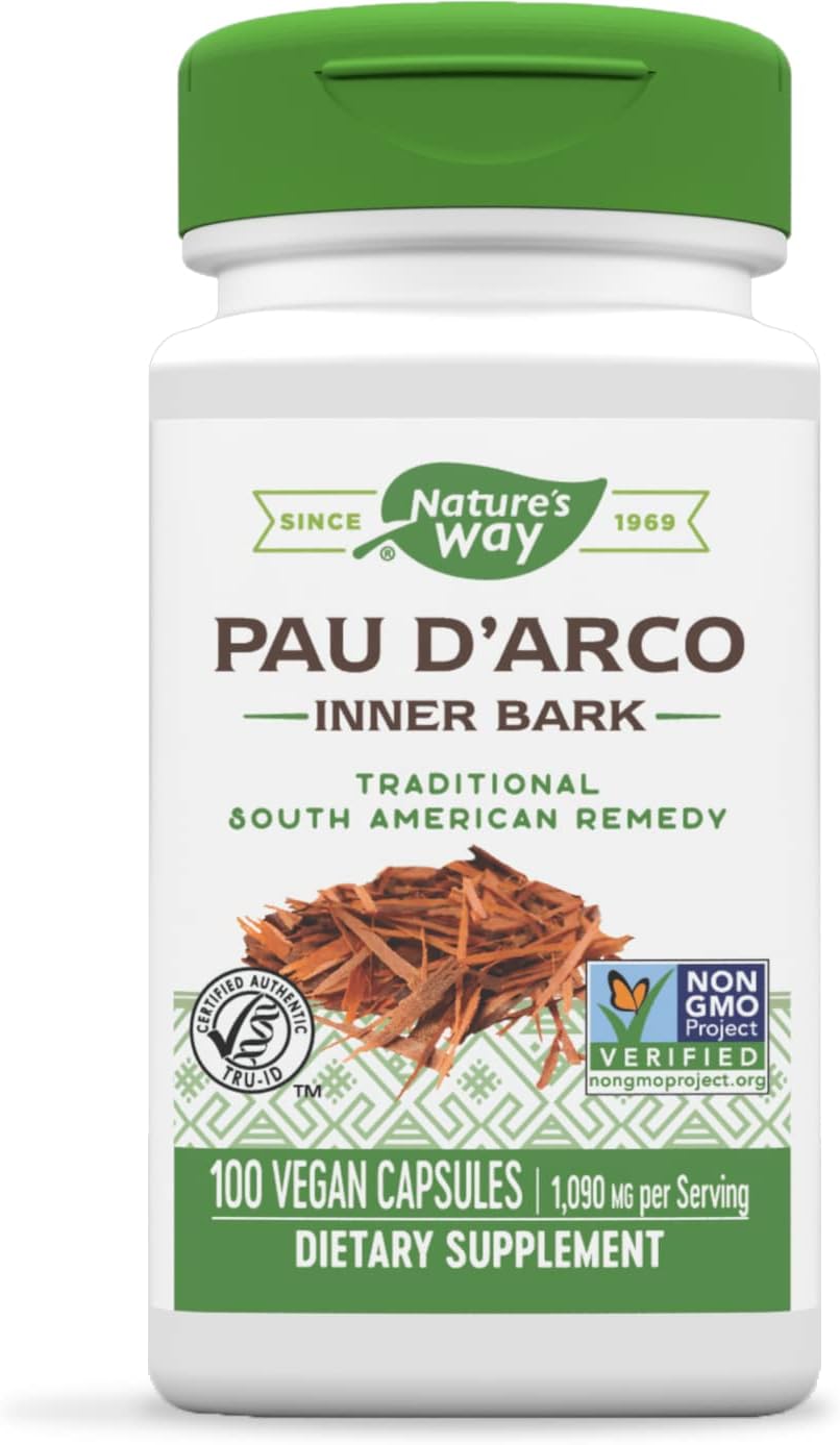 Nature'S Way Premium Herbal Pau D'Arco Inner Bark, 1,090 Mg Per Serving, 100 Capsules