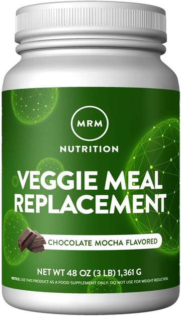 Mrm Nutrition Veggie Meal Replacement Protein | Chocolate Mocha Flavored | 22G Complete Plant Based Protein | Meal On-The-Go | Mediate Hunger | Balanced Macronutrient Formula | 28 Servings