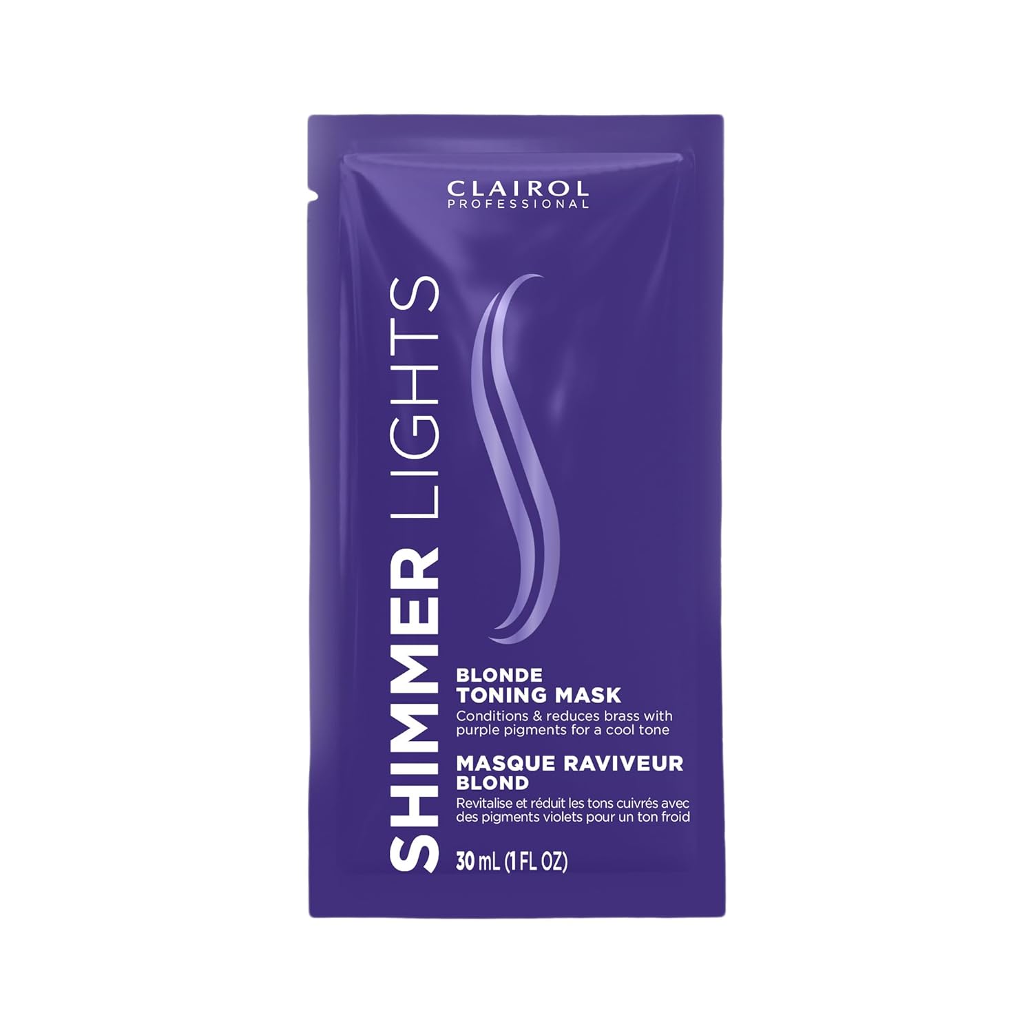 Clairol Professional Shimmer Lights Violet Toning Mask For Neutralizing Brassy Tones With Refreshing Blonde Hair Results