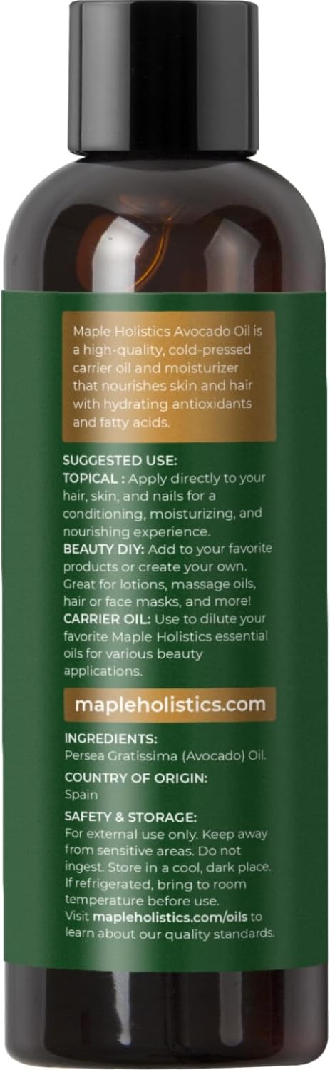 Avocado Oil - Multifunctional Carrier Oil for Essential Oils, Moisturizer, and Voluminous Hair & Hydrated Skin Treatment : Health & Household