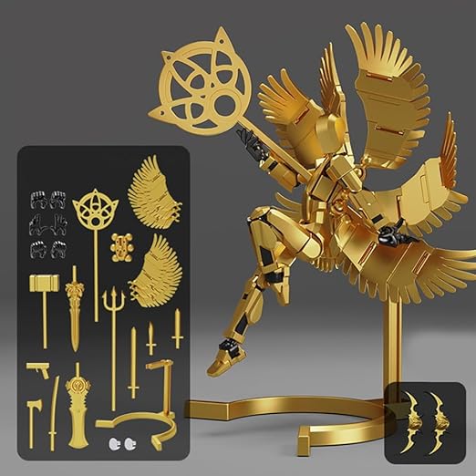 Titan 13T Action Figure Set Articulated 3D-Printed Golden Angel,for Collectors Desktop Decorations, Golden Angel with Tools Need Assemble