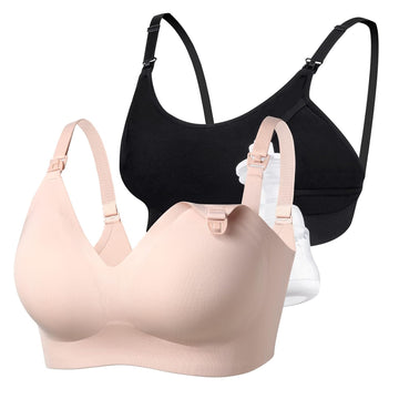 Momcozy Bra 2 Pack, Hands Free Pumping Bra And Seamless Nursing Bra, Size 36D/36E/38B/38C