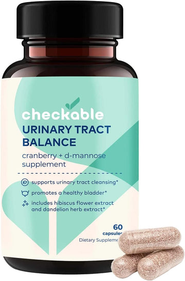 Checkable? Urinary Tract Balance - Bladder Health and Urinary Tract Cleanser Vitamins for Men and Women - 1350mg with D-Mannose and Cranberry - 60 Capsules