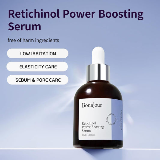 [Bonajour] Retichinol Power Boosting Serum With Retinol And Bakuchiol - Anti-Aging, Wrinkle Care, Enlarged Pores, Hyperpigmentation Improvement 1.05 Fl.Oz