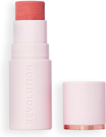 Revolution, Skin Silk Marble Blush Stick, Buildable Colour For Cheek, Eye, & Lip, Cream-To-Powder Formula, Vegan & Cruelty-Free, Sundown Spice, 4.5G