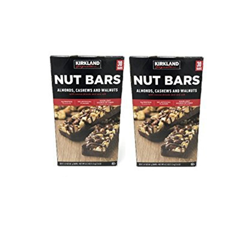 Kirkland Signature Nut Bars 1., 30-count (Pack of 2 (Total 60 Bars, 30 Bars in Each Box))