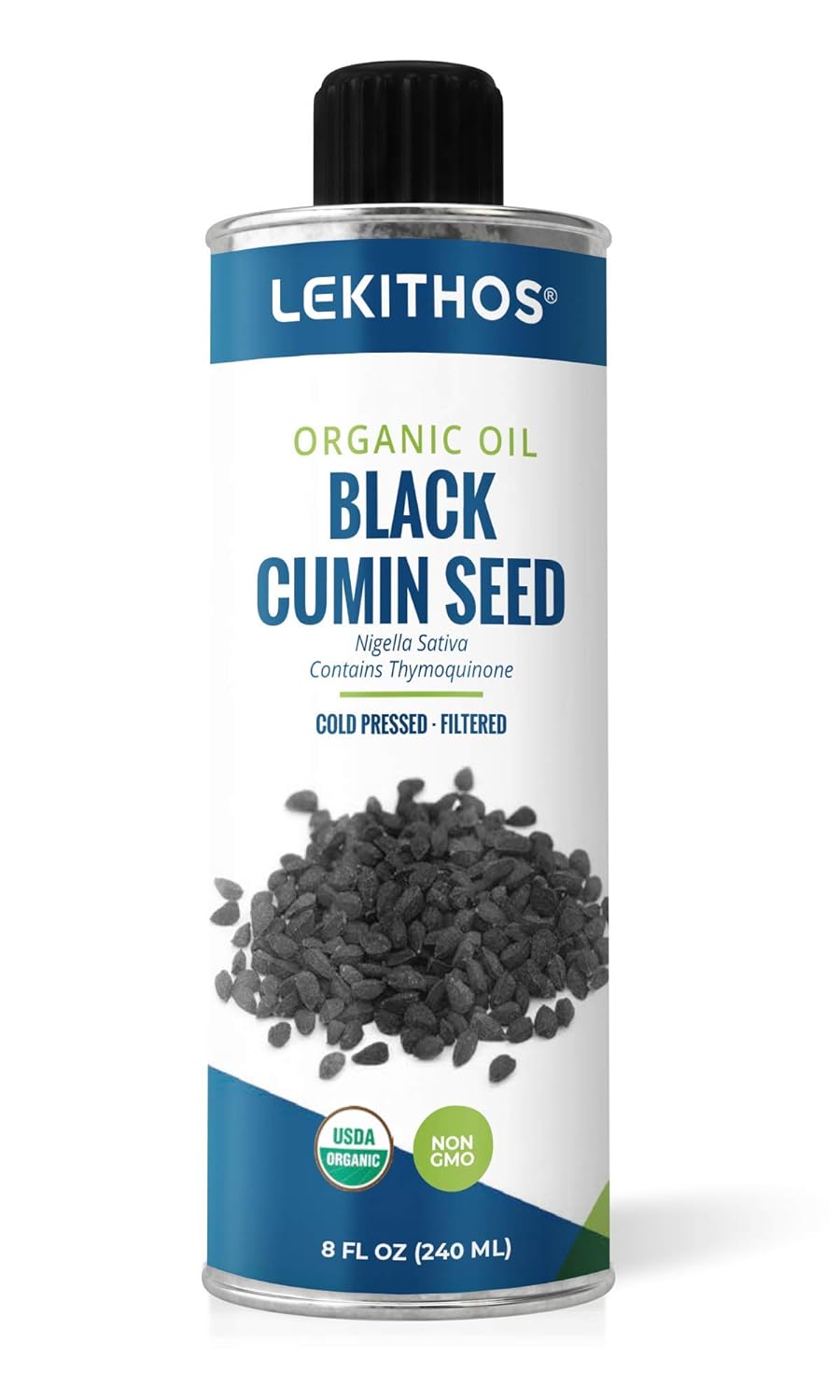 Lekithos Organic Black Cumin Seed Oil - 8 fl. oz. - Certified USDA Org