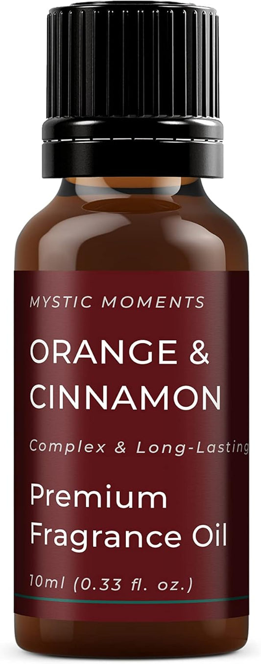 Mystic Moments | Orange & Cinnamon Fragrance Oil - 10ml - Perfect for Soaps, Candles, Bath Bombs, Oil Burners, Diffusers and Skin & Hair Care Items