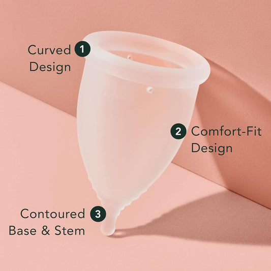 Rael Period Cup, Soft Reusable Menstrual Cups for Women - Medical-Grade Silicone, Period Cups for Women Light Flow, BPA Free, Made in USA Tampon Pad Alternative (Mini)